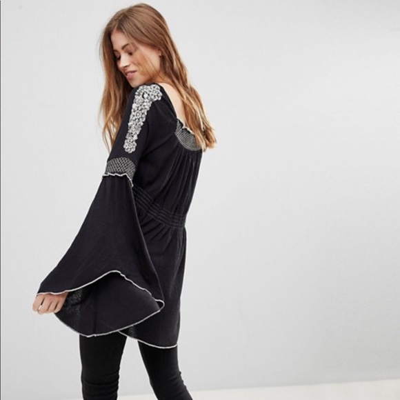 Free People Valley Embroidered Bell Sleeve Top - Picture 5 of 6